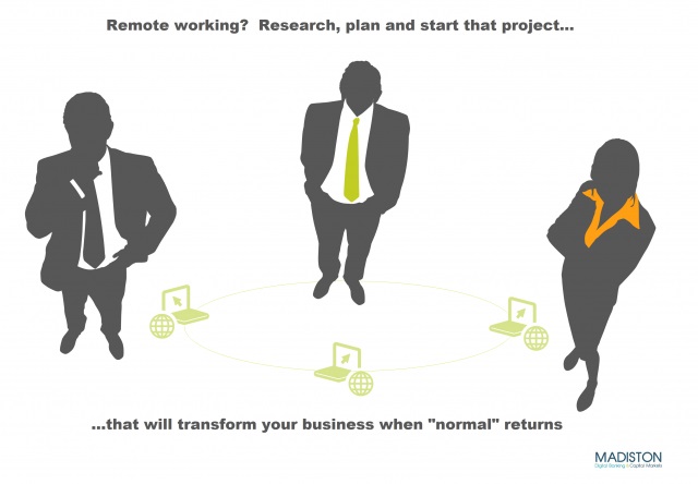 Illustration of business people working remotely with online lending software